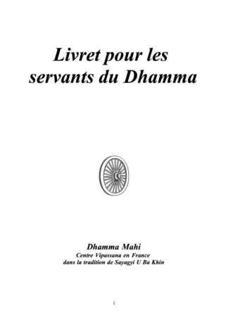 Livret pour les servants du Dhamma
